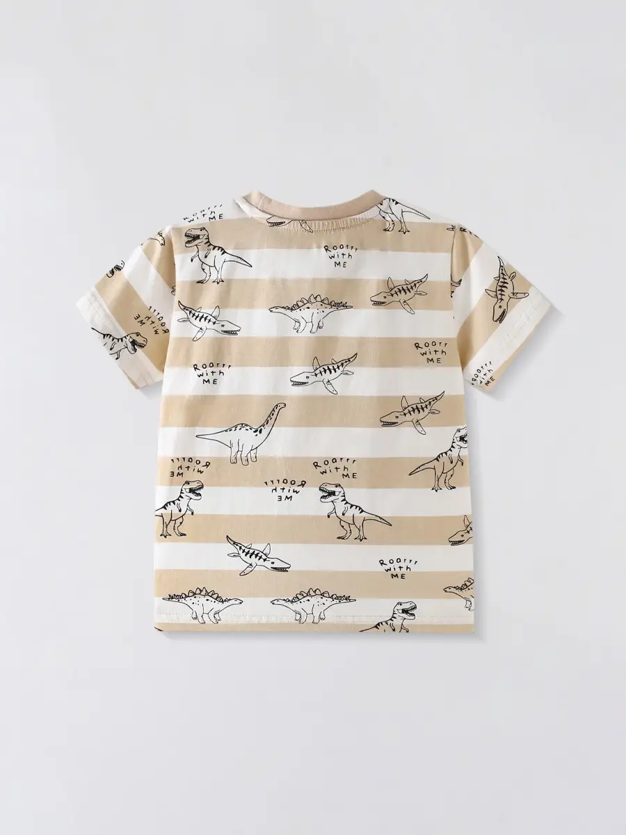 Summer 2025 Boys Striped T-Shirt with Button Details - Image 3