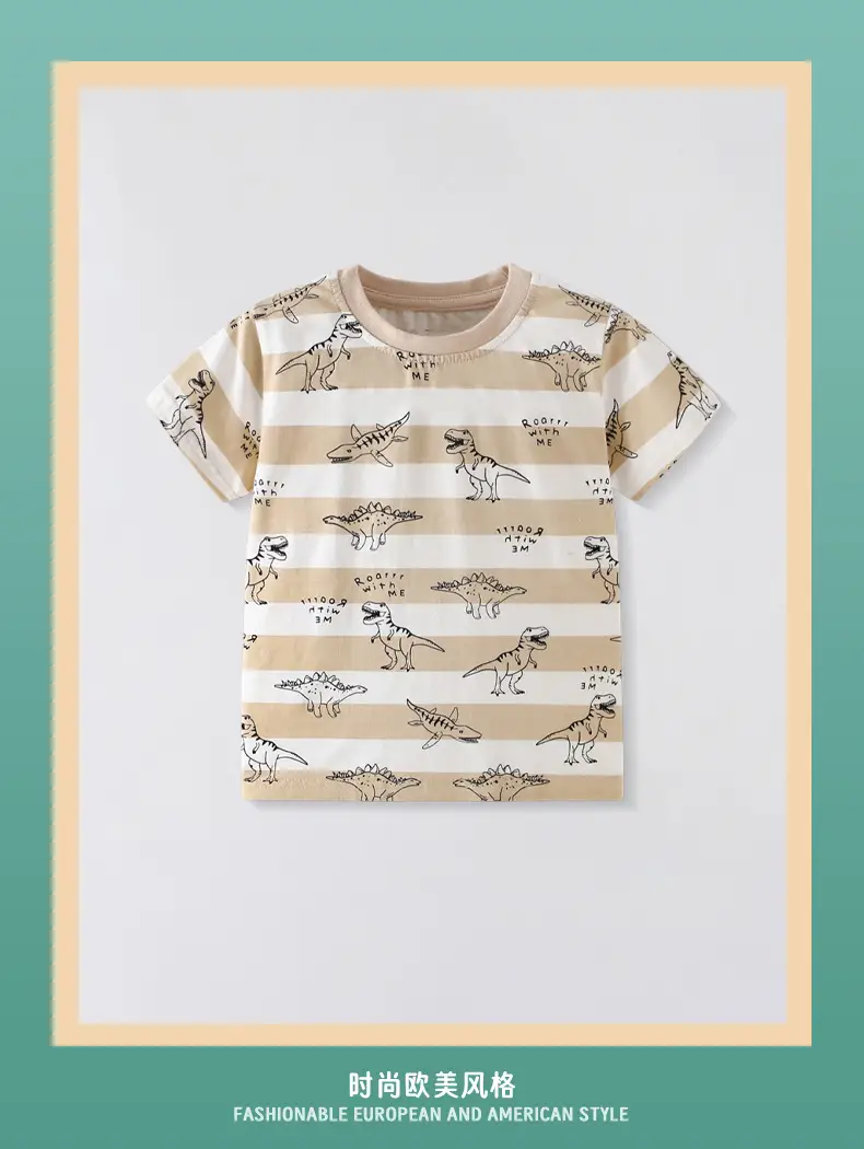 Summer 2025 Boys Striped T-Shirt with Button Details — feature 2