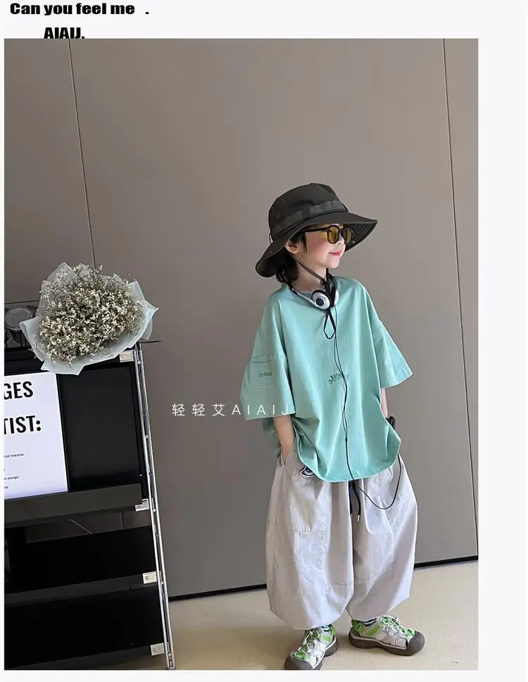 Boys T-Shirt Short Sleeve Summer Light Blue 6-12Y — feature 25