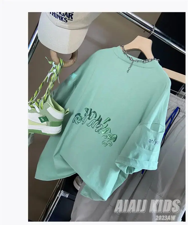 Boys T-Shirt Short Sleeve Summer Light Blue 6-12Y — feature 9
