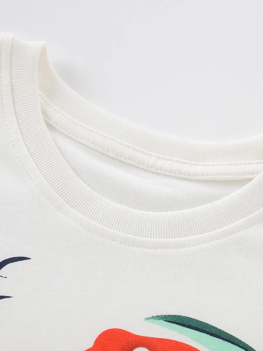 White Cotton Short Sleeve T-Shirt for Boys Summer 2025 - Image 4