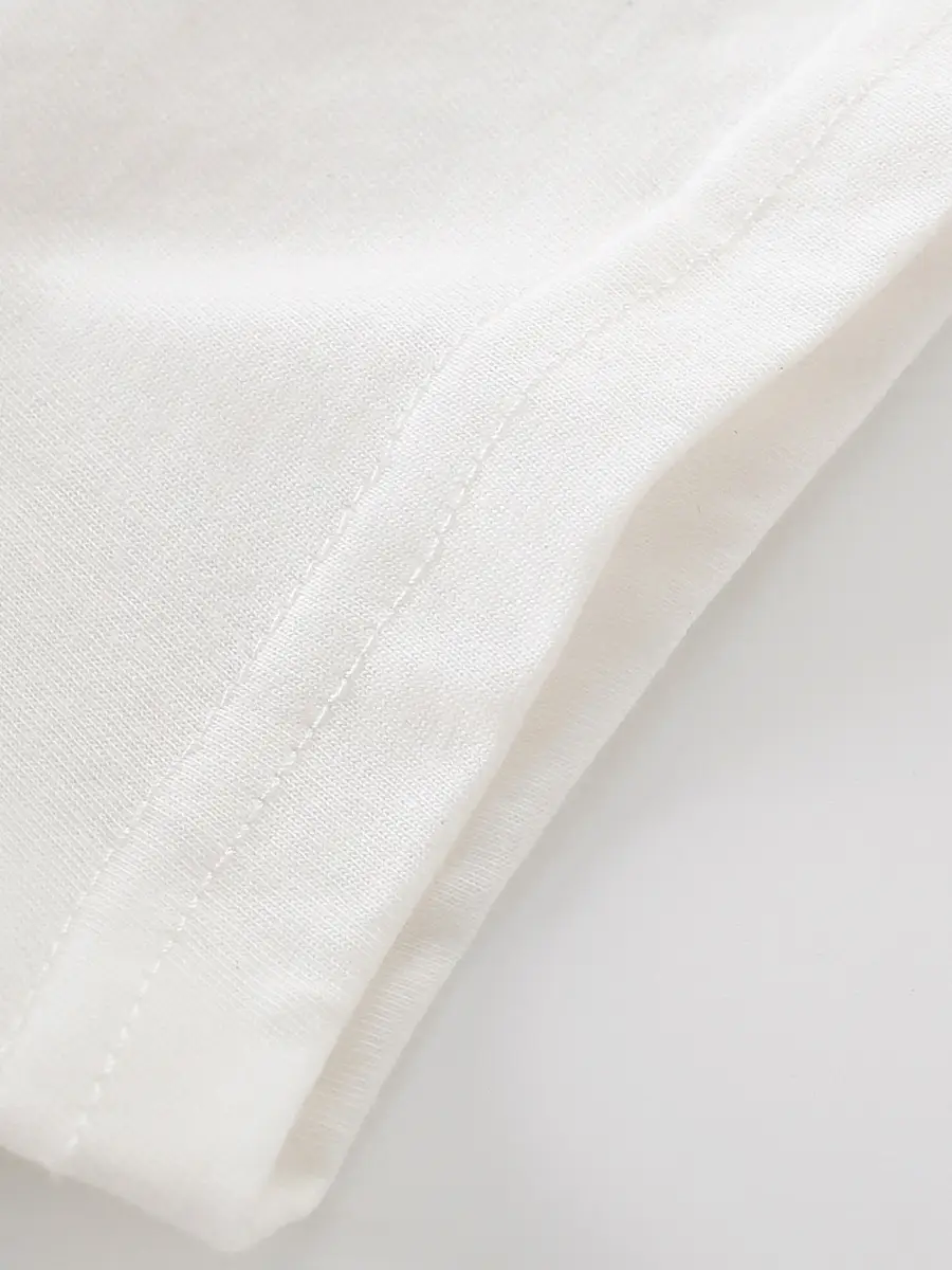 White Cotton Short Sleeve T-Shirt for Boys Summer 2025 - Image 6