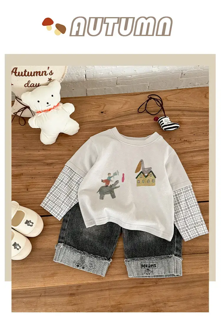 Baby T-Shirt Set Cartoon Bottom for Boys Autumn Wear — feature 1