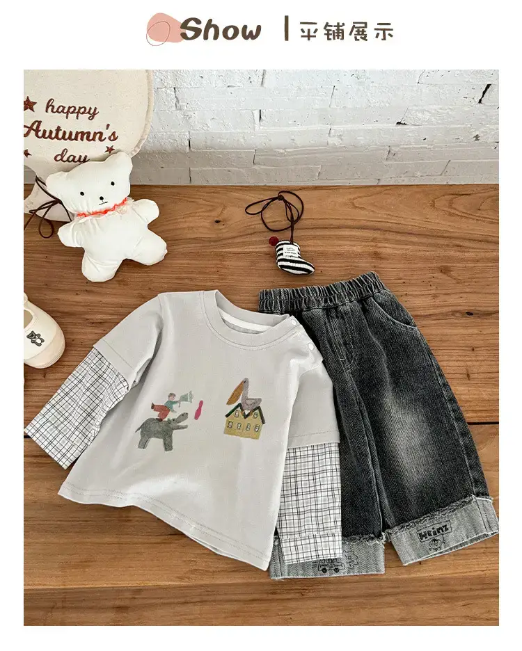 Baby T-Shirt Set Cartoon Bottom for Boys Autumn Wear — feature 11