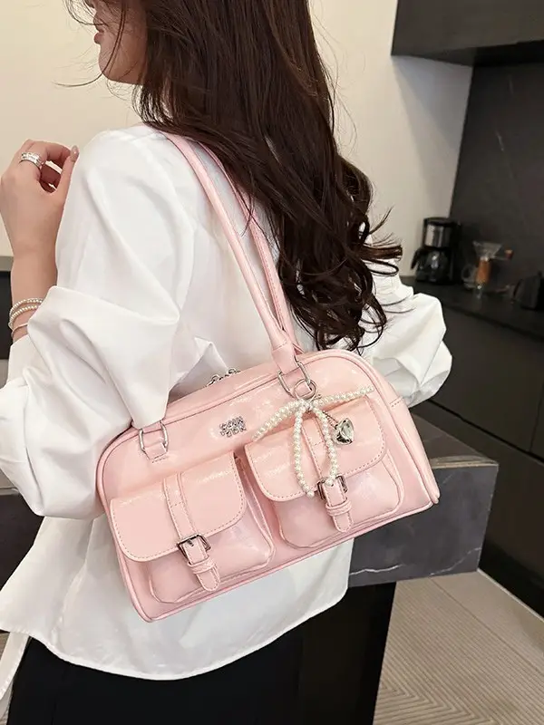 Yellow Leather Shoulder Bag for Women 2025 Summer - Image 8