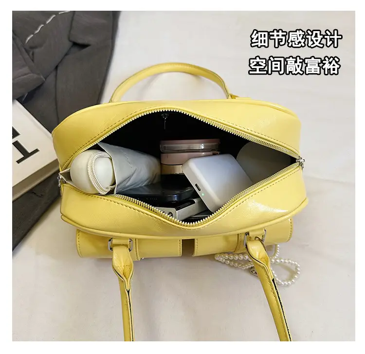Yellow Leather Shoulder Bag for Women 2025 Summer — feature 10