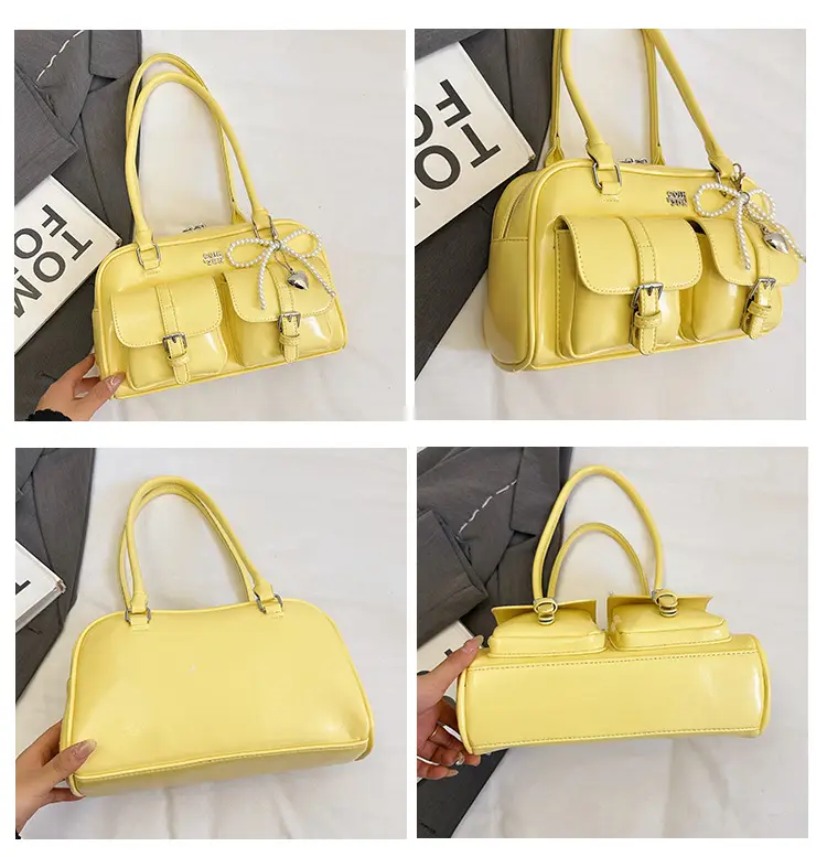 Yellow Leather Shoulder Bag for Women 2025 Summer — feature 11