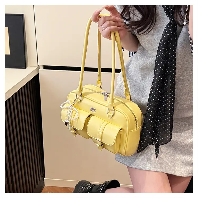 Yellow Leather Shoulder Bag for Women 2025 Summer — feature 15