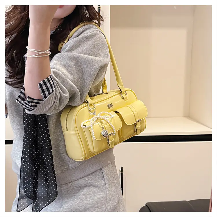 Yellow Leather Shoulder Bag for Women 2025 Summer — feature 17