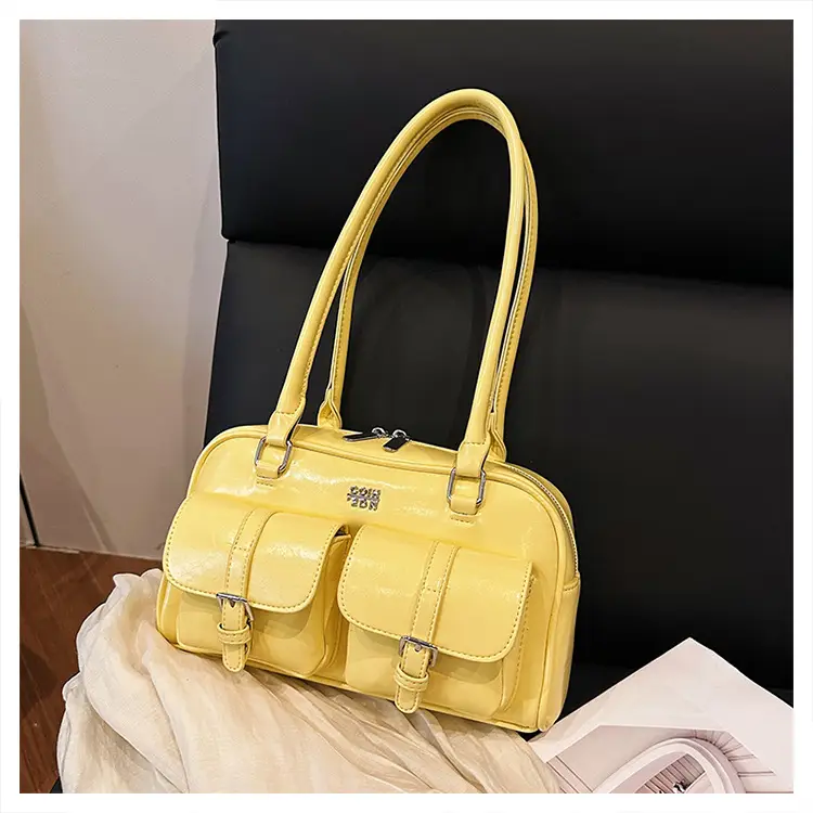 Yellow Leather Shoulder Bag for Women 2025 Summer — feature 36