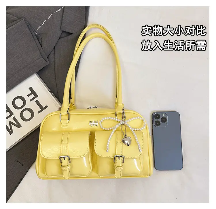 Yellow Leather Shoulder Bag for Women 2025 Summer — feature 6