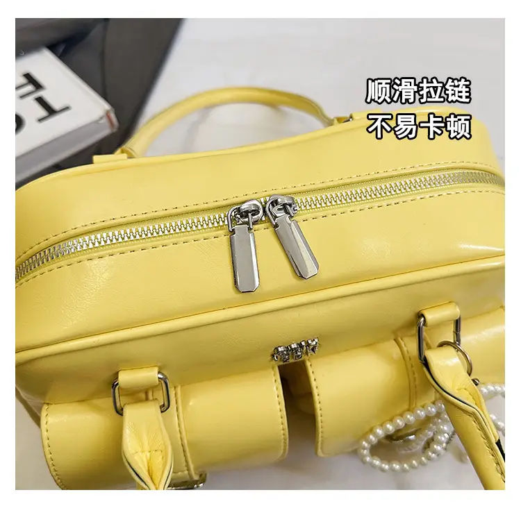 Yellow Leather Shoulder Bag for Women 2025 Summer — feature 7