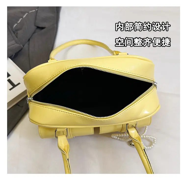 Yellow Leather Shoulder Bag for Women 2025 Summer — feature 9