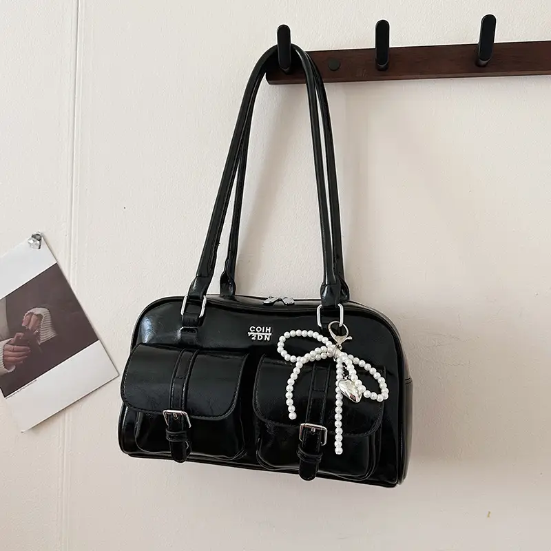 Yellow Leather Shoulder Bag for Women 2025 Summer - Image 2