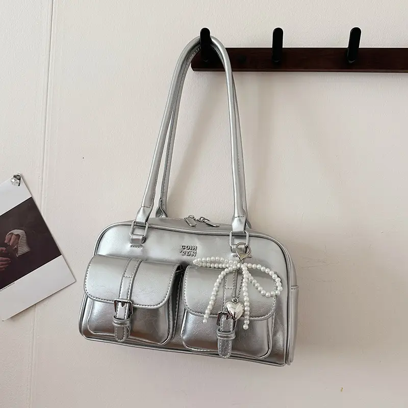 Yellow Leather Shoulder Bag for Women 2025 Summer - Image 4