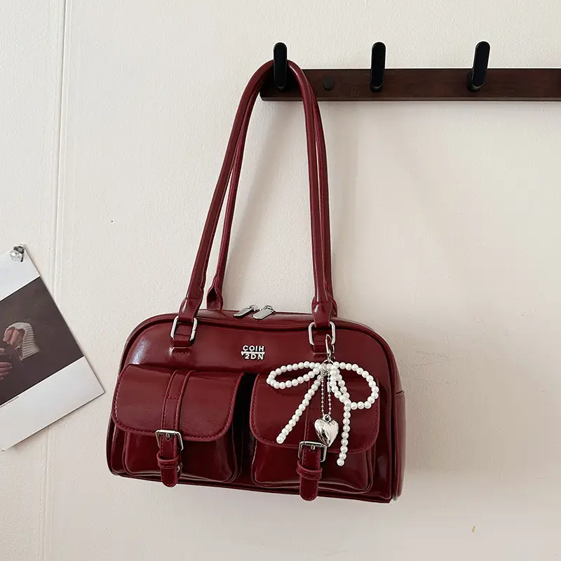 Yellow Leather Shoulder Bag for Women 2025 Summer - Image 6