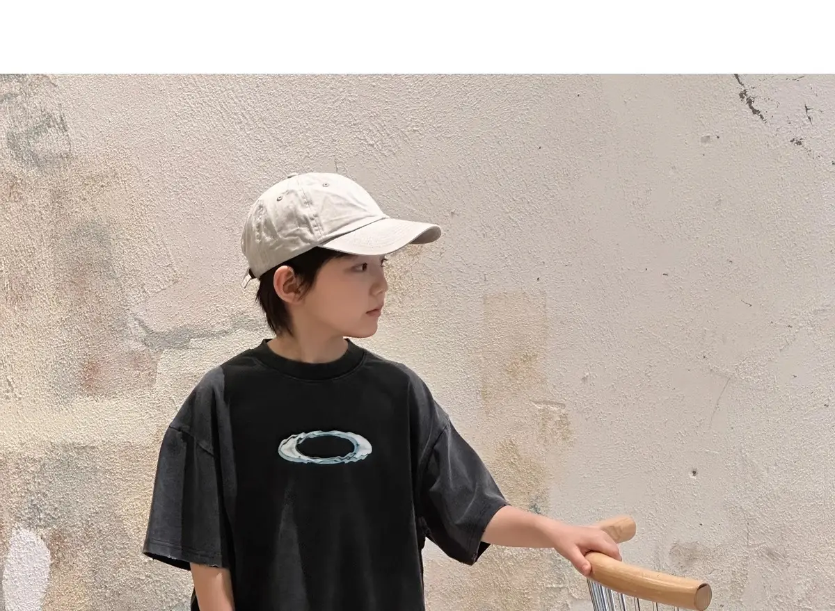 Kids T-Shirt Black Graphic Short Sleeve Cotton Summer — feature 18