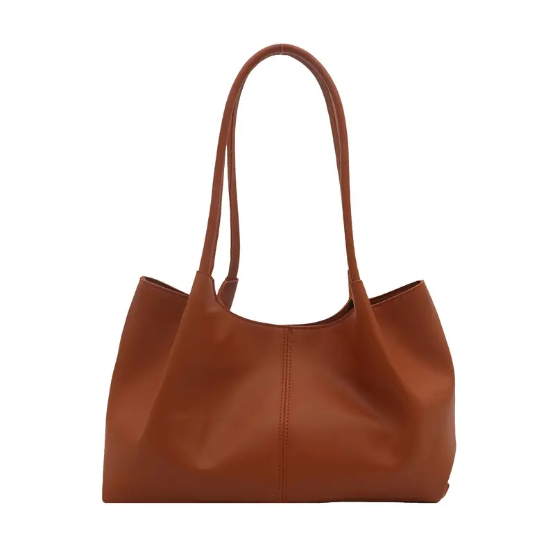 Black Leather Tote Bag Large Capacity Daily Commute - Image 2