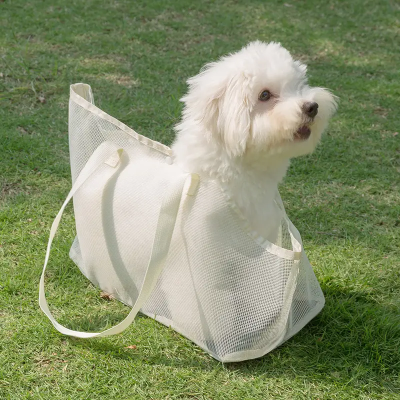 Foldable Pet Bag for Dogs & Cats, Breathable Mesh Shoulder Crossbody