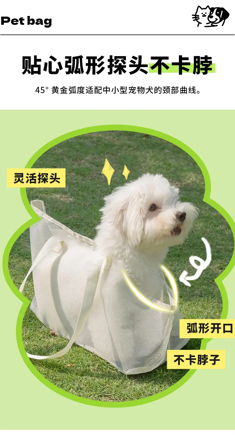 Foldable Pet Bag for Dogs & Cats, Breathable Mesh Shoulder Crossbody — feature 14