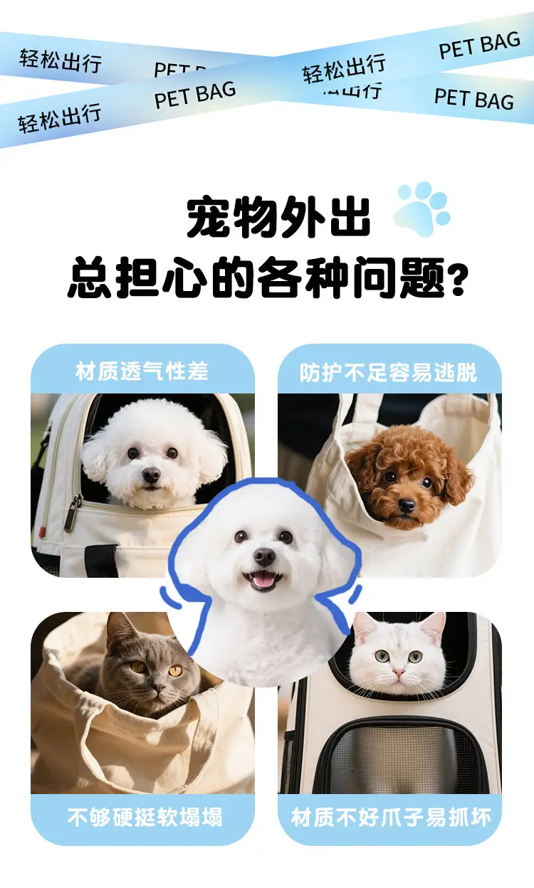 Foldable Pet Bag for Dogs & Cats, Breathable Mesh Shoulder Crossbody — feature 6