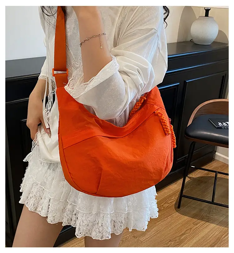 Orange Nylon Shoulder Bag for Women 2025 — feature 1