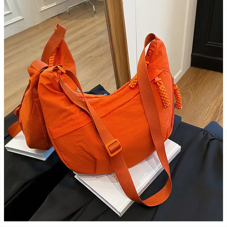 Orange Nylon Shoulder Bag for Women 2025 - Image 4