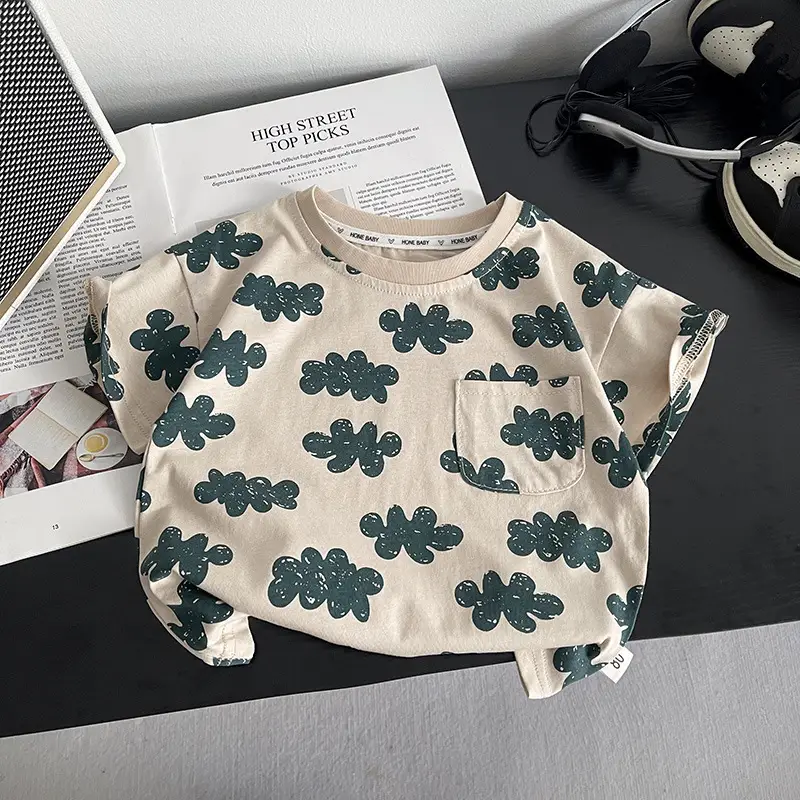 Boys Printed T-Shirt Shorts Two-Piece Set Summer