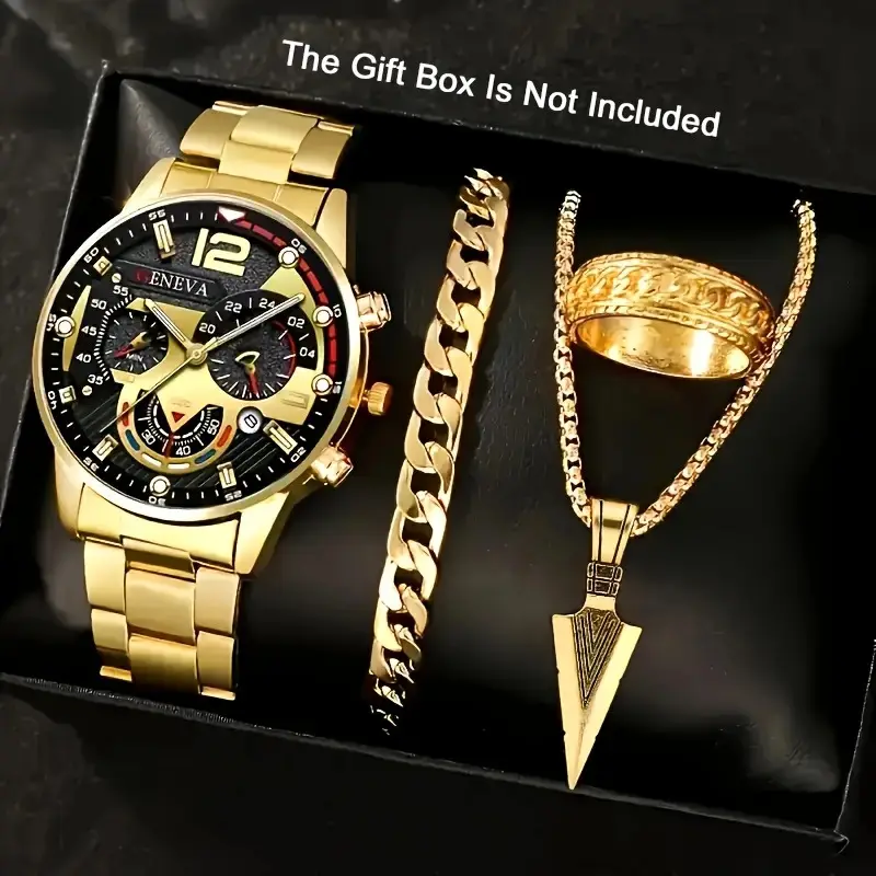 Factory Direct Sales Watch Set Watch Men's High-End Glass Quartz Watch Steel Belt Men's Watch Dropshipping — feature 10