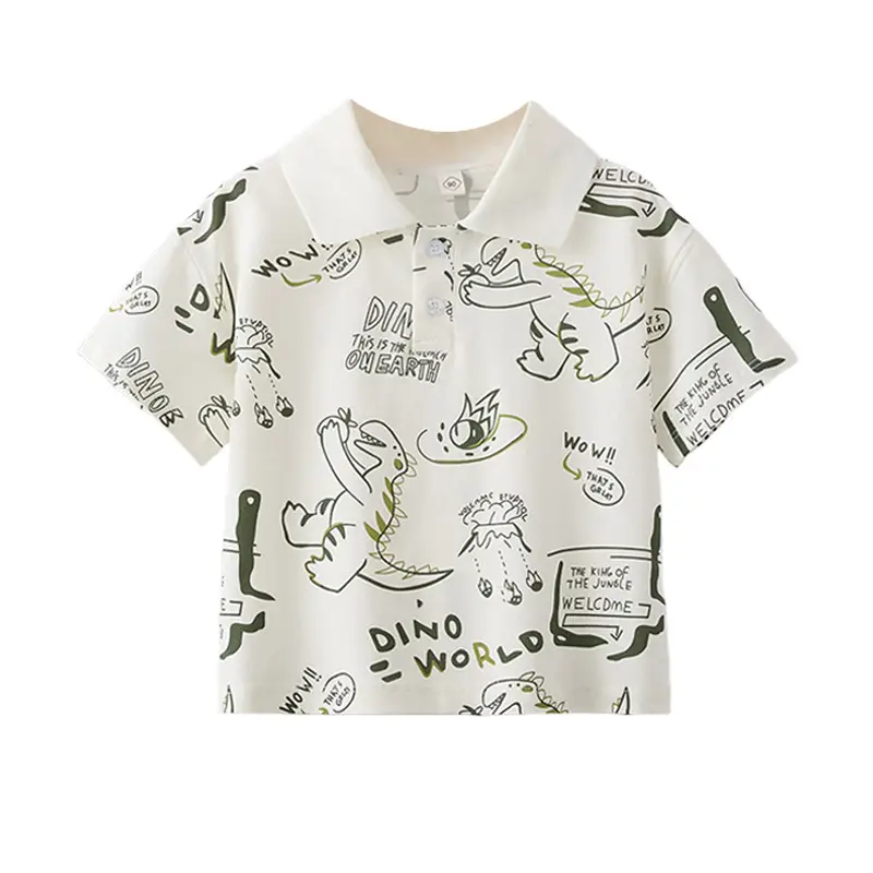 Kids Dino Print Polo Shirt Summer Boys 2025 - Image 5