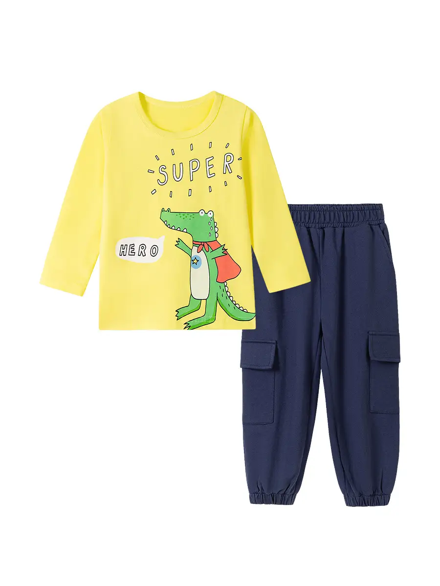 Yellow Cartoon T-Shirt for Boys Cotton Wholesale - Image 7