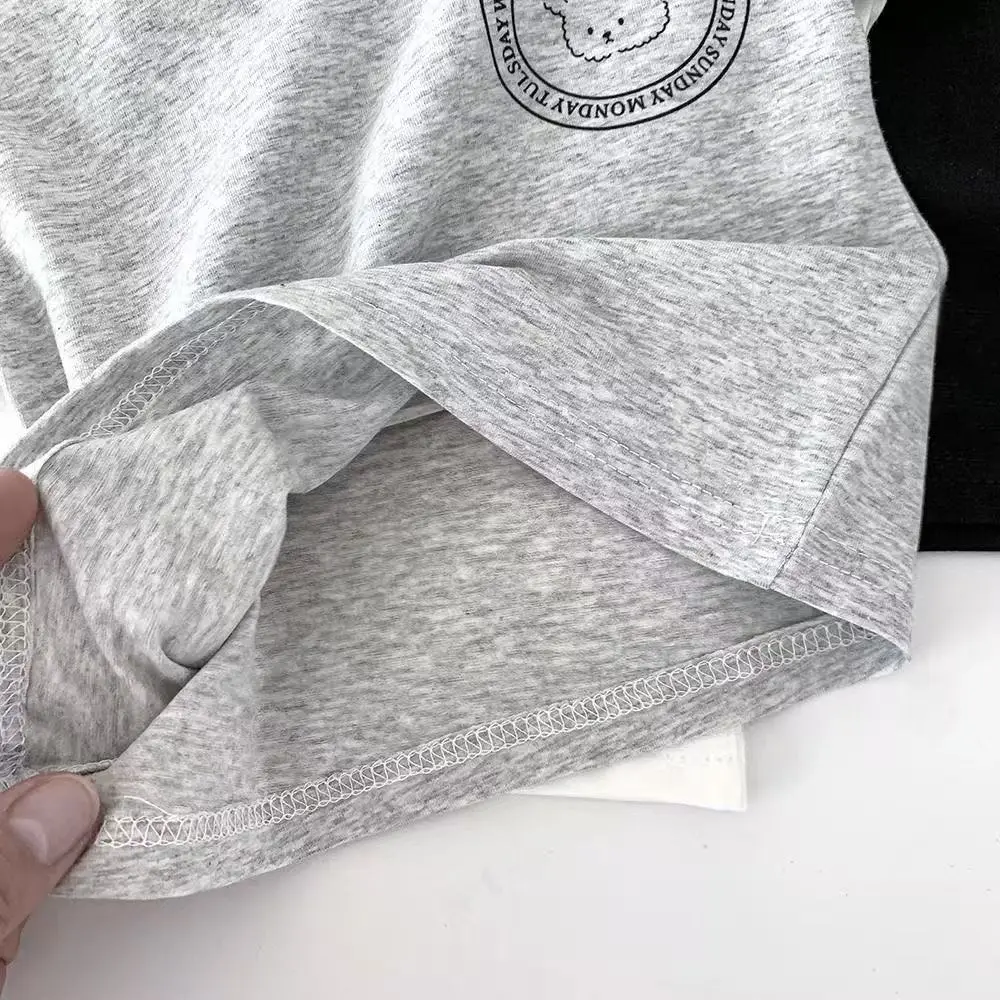 Pure Cotton Kids T-Shirt Grey Printed Half Sleeve — feature 4