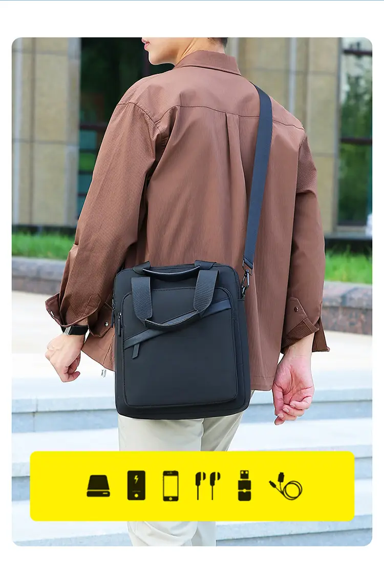 Business Laptop Bag Black 2025 Large Capacity Shoulder Crossbody — feature 6