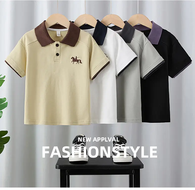 Children's Cotton Polo T-Shirt Medium to XL 2025 — feature 1