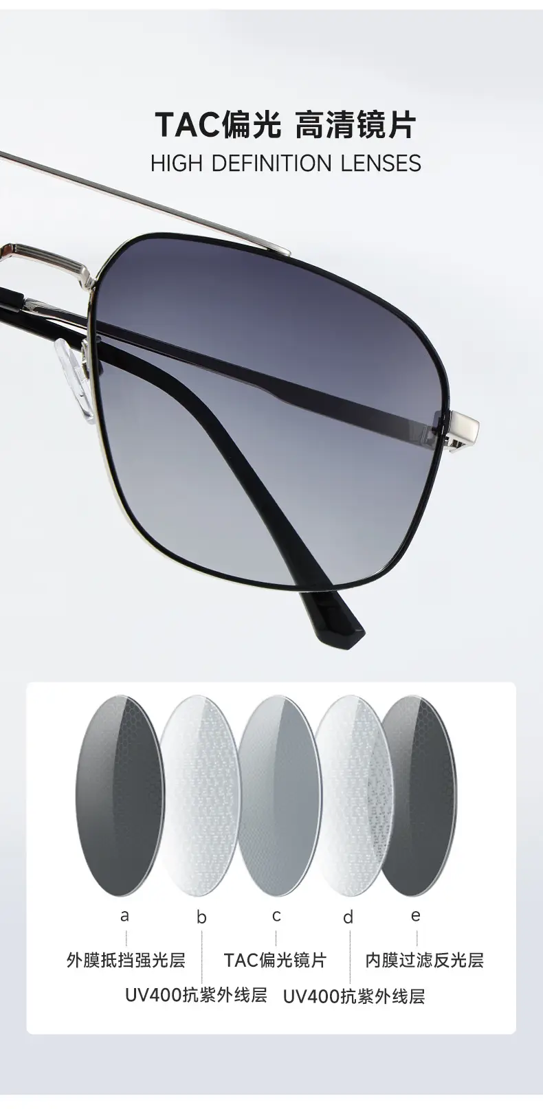 Men's Anti-UV Polarized Sunglasses Oversized Frame — feature 5