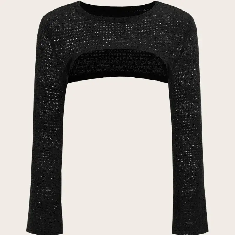Women Knitted Crossbody Sweater Jacket Pink White - Image 13