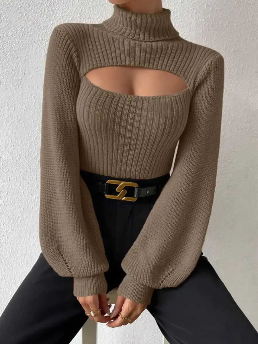 Women Knitted Crossbody Sweater Jacket Pink White - Image 19