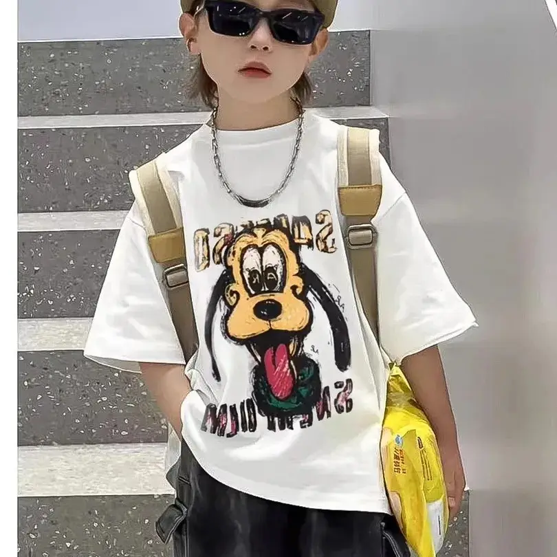 Cartoon Printed Boys T-Shirt White 2025