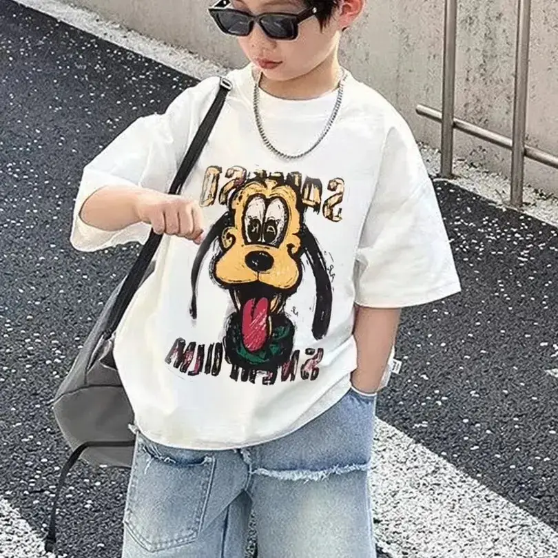 Cartoon Printed Boys T-Shirt White 2025 - Image 3