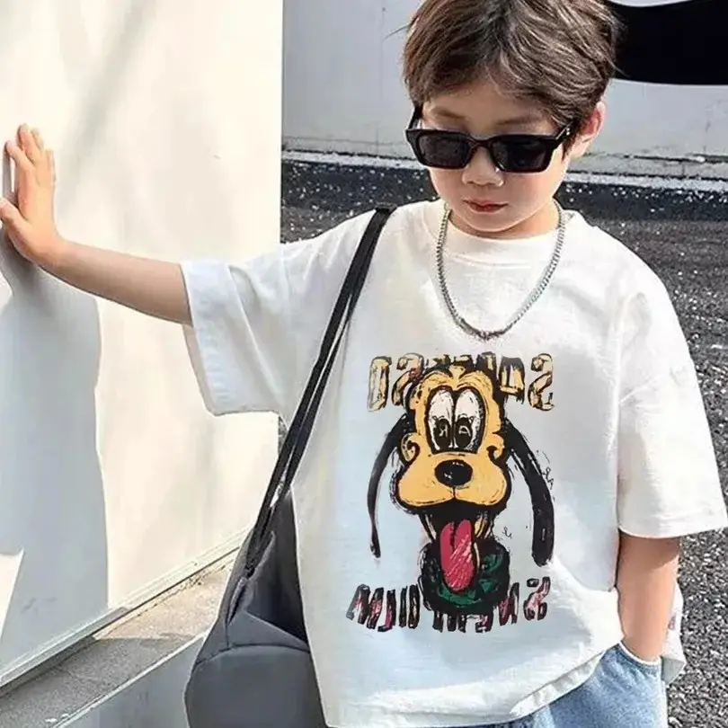 Cartoon Printed Boys T-Shirt White 2025 - Image 4