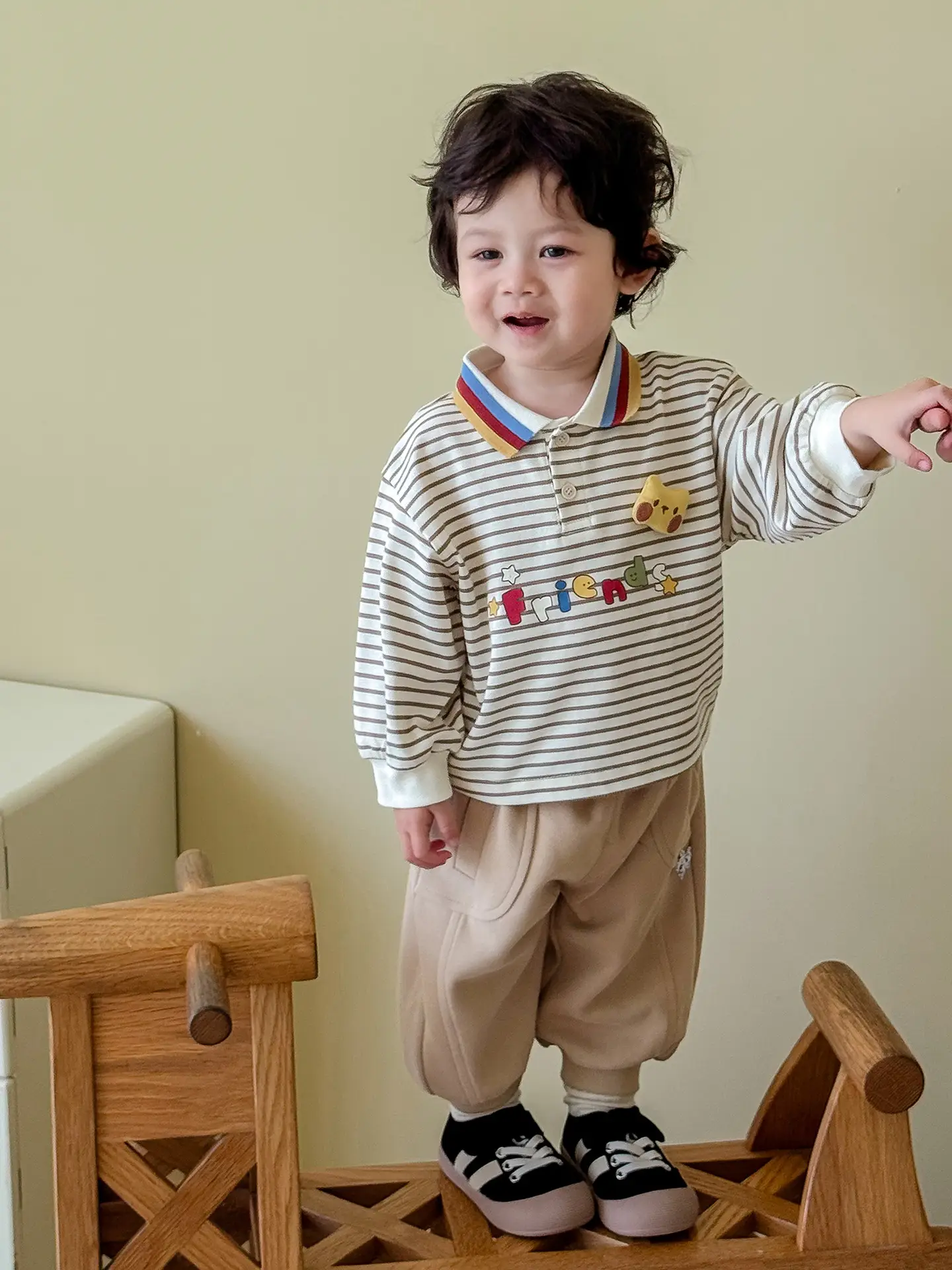 Blue Striped Baby Shorts with Star Details