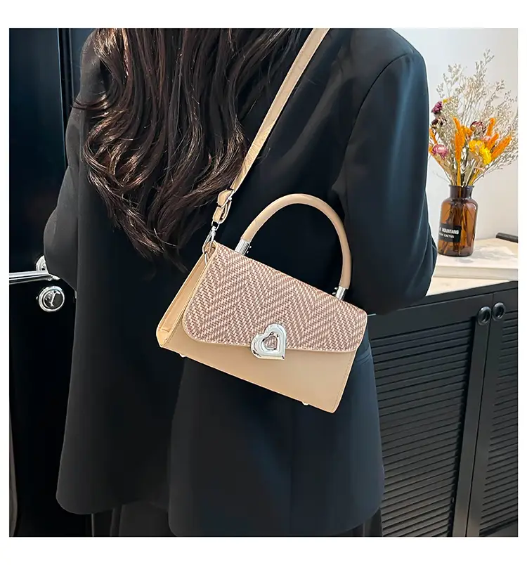 New Style Women's Beige Shoulder Bag with Crossbody Strap — feature 24