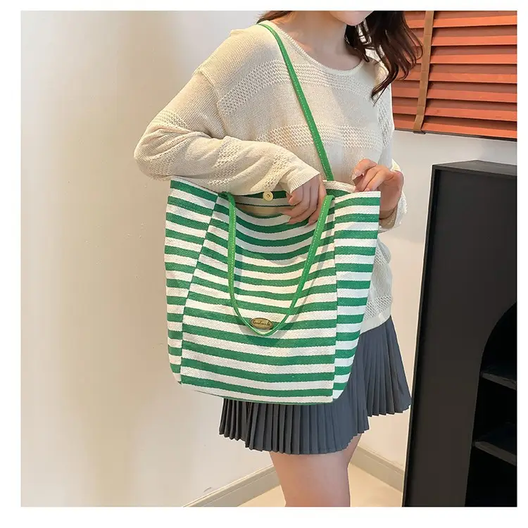 Green Striped Women's Shoulder Bag Wholesale Korean Hot Selling - Image 10