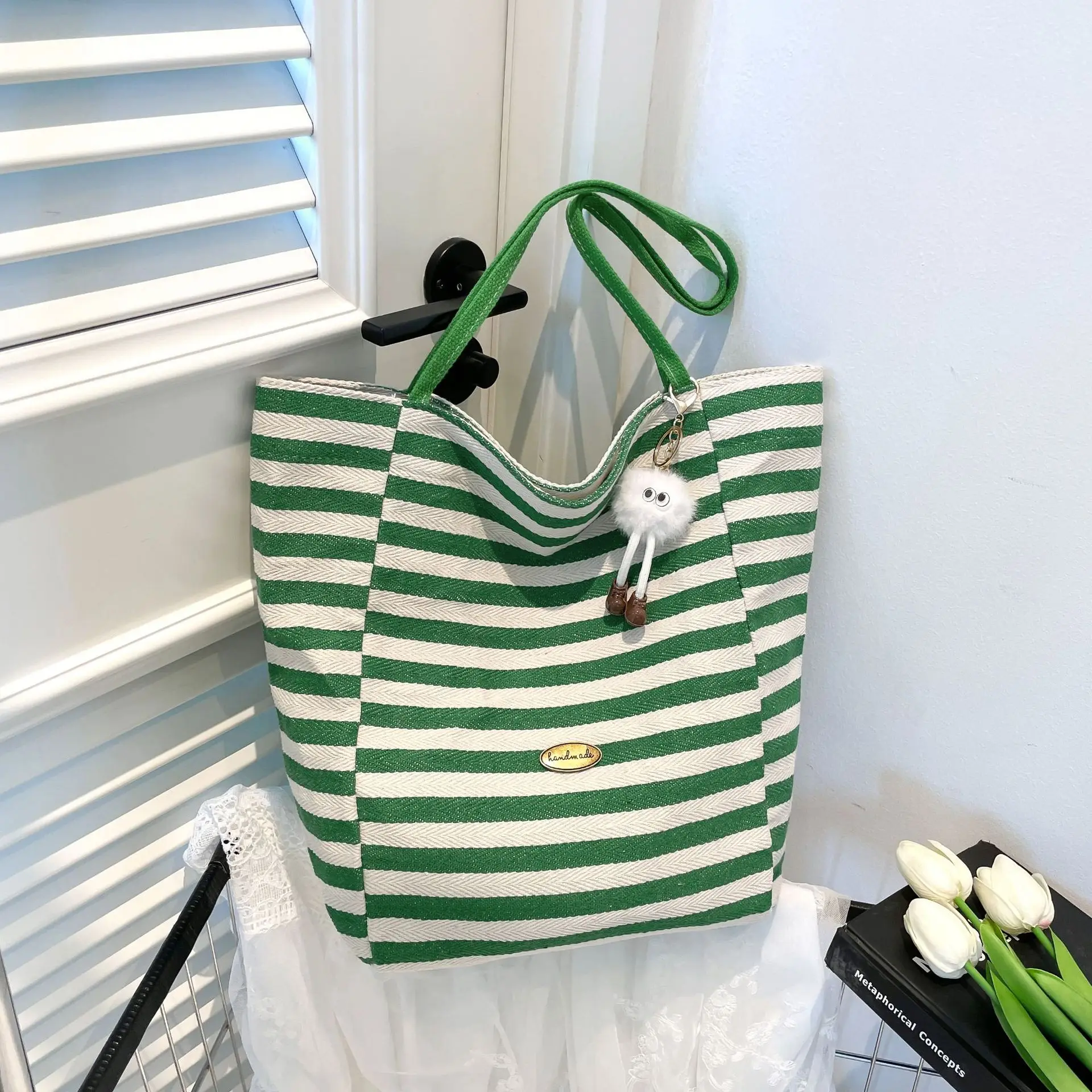 Green Striped Women's Shoulder Bag Wholesale Korean Hot Selling - Image 5