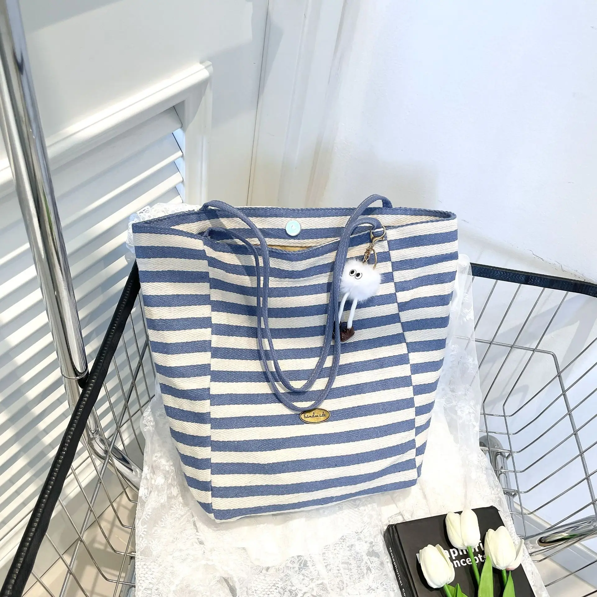 Green Striped Women's Shoulder Bag Wholesale Korean Hot Selling - Image 6
