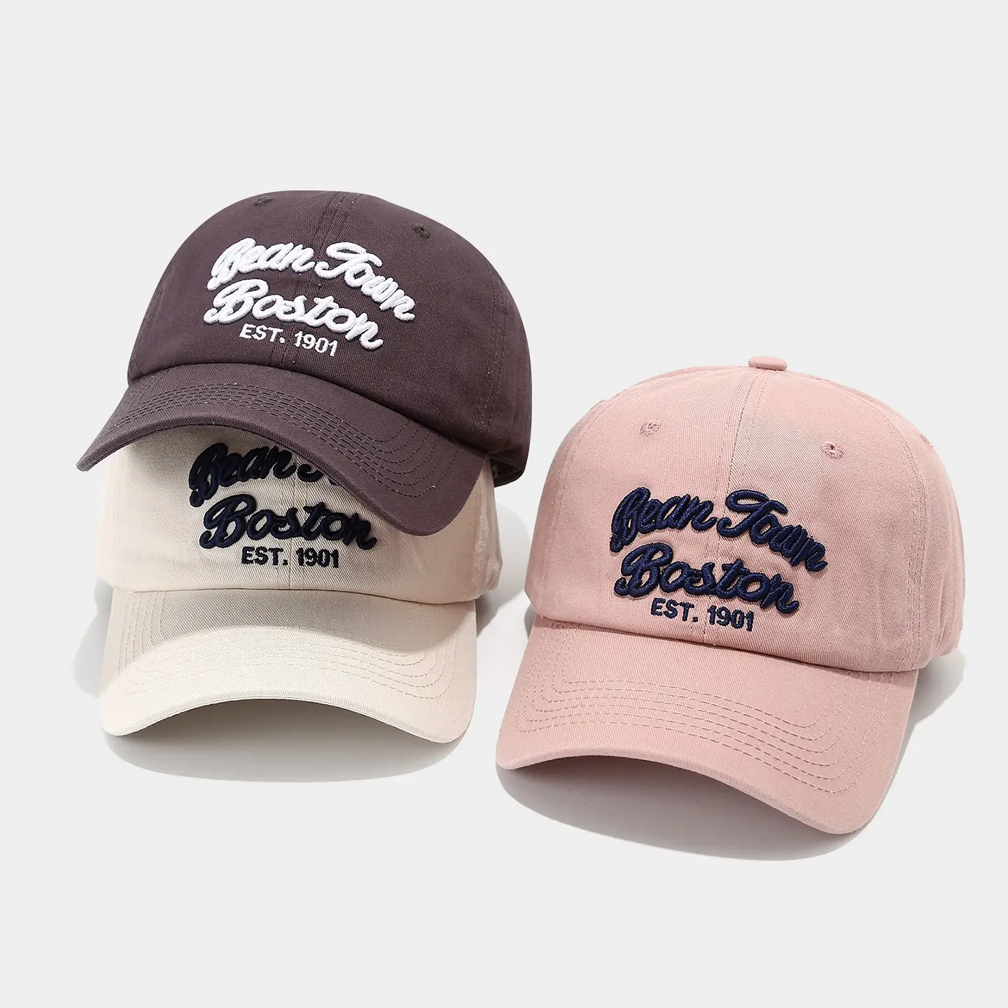 Vintage Boston Embroidered Baseball Cap Navy