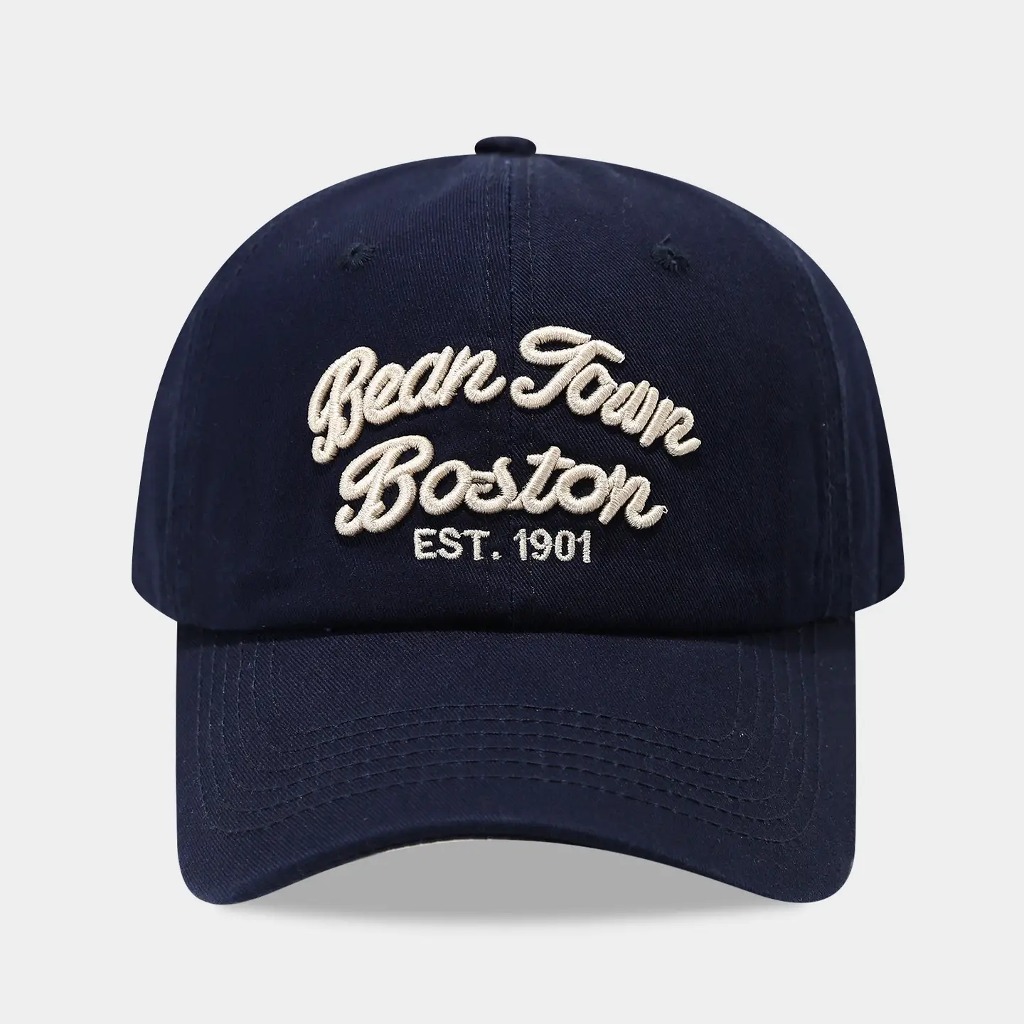 Vintage Boston Embroidered Baseball Cap Navy