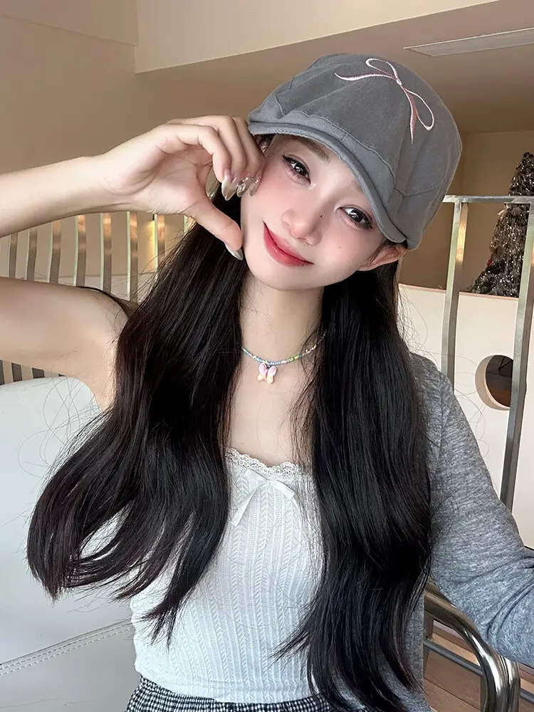 Women Bow Forward Hat Sweet Spring Summer Light Thin Smiling Duck Cap — feature 1