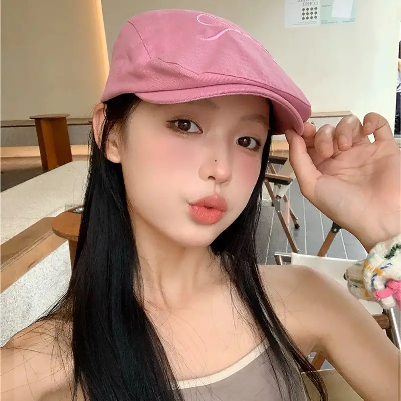 Women Bow Forward Hat Sweet Spring Summer Light Thin Smiling Duck Cap — feature 4