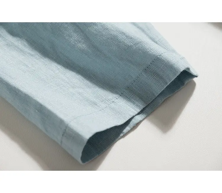 Light Blue Belted Cotton Dress for Women Summer — feature 9
